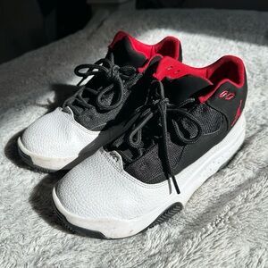 Boys white, black and red jordans